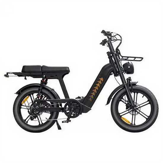 QMWHEEL D50 Elektrische Fatbike - Lage Instap - 20 Inch - 250W Motor - 7 Versnellingen - 60 km Actieradius - Hydraulische Schijfremmen - Zwart van QmWheel