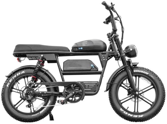 QMWHEEL EB30 Elektrische Fatbike - Dubbele Accu - 20 Inch - 250W Motor - 7 Versnellingen - 120 km Actieradius - Hydraulische Schijfremmen - Zwart