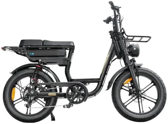 QMWHEEL V20 Comfort Elektrische Fatbike - Lage Instap - 20 Inch - 250W Motor - 7 Versnellingen - 60 km Actieradius - Hydraulische Schijfremmen - Zwart