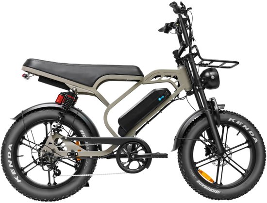 QMWHEEL V20 Limited Elektrische Fatbike - Dubbele Achtervering - 20 Inch - 250W Motor - 7 Versnellingen - 80 km Actieradius - Hydraulische Schijfremmen - Bruin van QmWheel