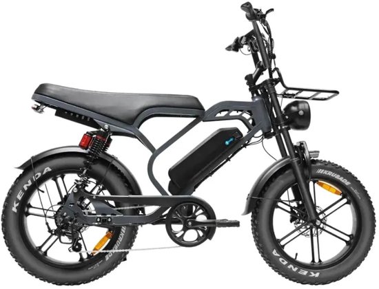 QMWHEEL V20 Limited Elektrische Fatbike - Dubbele Achtervering - 20 Inch - 250W Motor - 7 Versnellingen - 80 km Actieradius - Hydraulische Schijfremmen - Donkergrijs van QmWheel