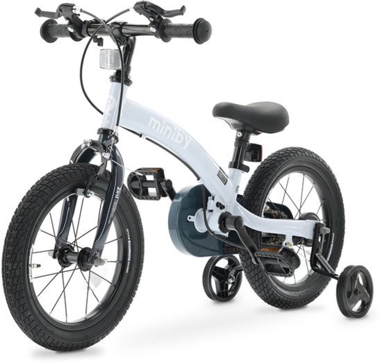 Qplay Miniby Kinderfiets 14 inch - 3 in 1 - loopfiets - Blauw van Qplay