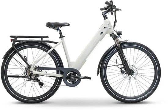 Qreate City Air - Elektrische Stadsfiets - Wit - Tot 60 km Actieradius - Hydraulische Schijfremmen - Lage Instap