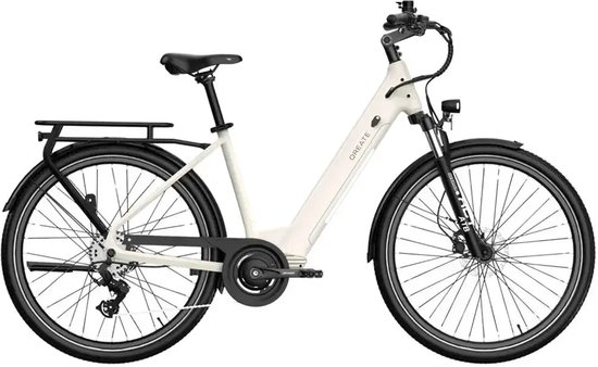 Qreate City Air Pro - Elektrische Stadsfiets - Beige - Tot 90 km Actieradius - Koppelsensor - Hydraulische Schijfremmen