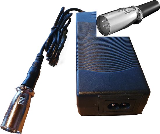 Qwic Elektrische Fietsoplader - 42V 2A - 4-polig - Geschikt voor diverse 36V e-bikes van Qwic