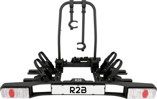 R2B Fietsendrager Auto - 2 (Elektrische) Fietsen - Inklapbaar én Kantelbaar - 60 KG Draagvermogen - 13 Polig - Fietsendrager electrische fietsen 2 - Fietsdrager voor op trekhaak - Bike Rack Car - Fietsenrek Auto van Merkloos