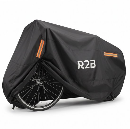 R2B Fietshoes Voor 1 Fiets Waterdicht - Universele Fiets Hoes - Oxford 300D - Anti-Diefstal - Fietscover - Elektrische Fiets & Fatbike Hoes - Incl. Opbergzak