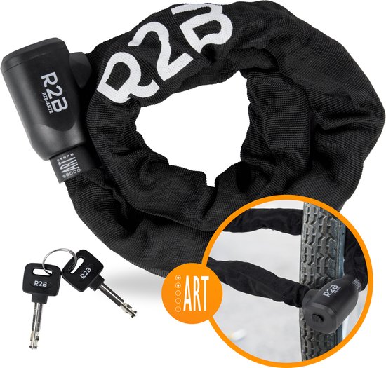 R2B Kettingslot ART 2 voor E-Bikes & Fietsen - Fietsslot ART2 Gecertificeerd- Kettingslot fiets met twee sleutels - Fiets Accessoires van R2B