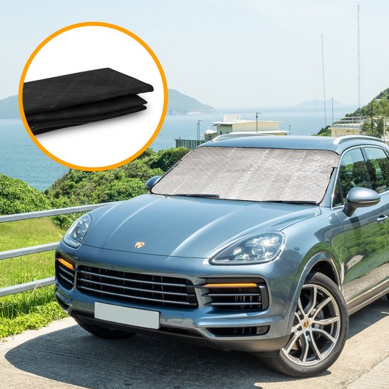 R2B® Zonnescherm Auto Voorruit - 100 x 145 cm - 4 Laagse Bescherming - Ook geschikt als Anti-Vries deken auto - Zonwering Auto Voorruit - Autoaccessoires van R2B