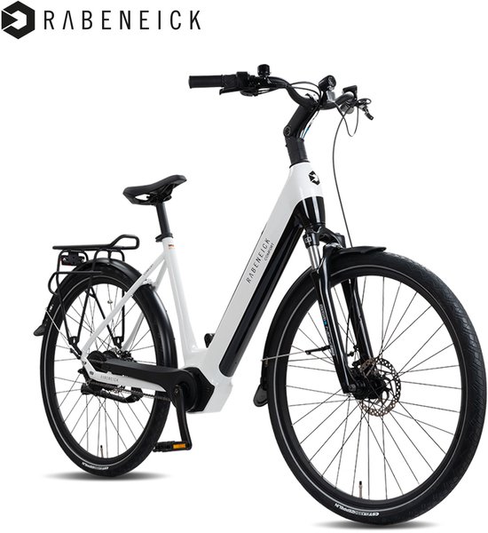 Rabeneick Comfort elektrische Stadtfiets 28 inch, elektrische fiets, stadsfiets, middenmotor 75 Nm, pedelec met 36V 14,5Ah accu, 522Wh, maximaal 150 km bereik, zwart