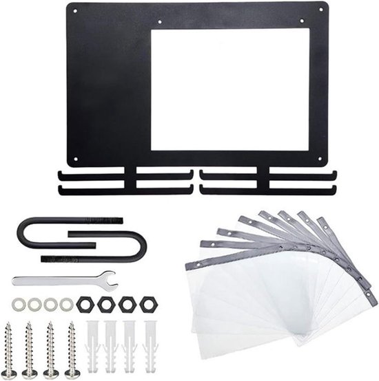 Race Bib Houder - Hardloop Display - Herinneringen Tonen - Inclusief Krijtbord - 1165 Gram Gewicht - Zwart