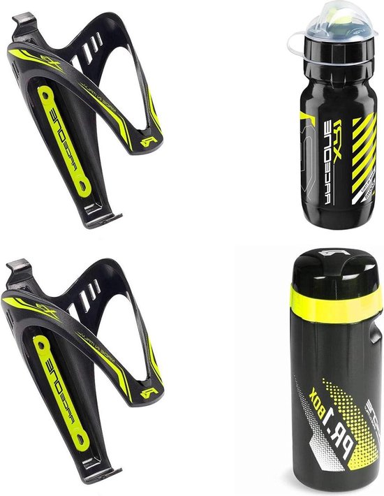 Race Trio X3 (4 stuks) - flesdop X3 - Bike Water Bottle XR1 - Toolbox Pr.1 - waterfleshouder fiets - fietsfiets/MTB/gravel - 100% Made in Italy van Elite