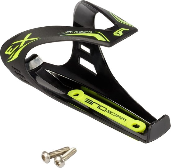 Racefiets MTB flessenhouder - bijna onbreekbaar en superlicht - zwart neon-geel mat van Merkloos