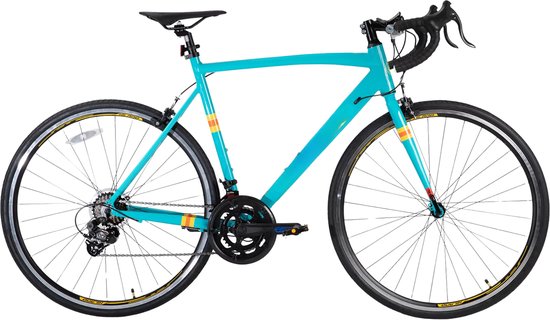Racefiets – Voor heren – 14 versnellingen / racefietsstijl – Aluminium / Groen / Maat L (53–57 cm)