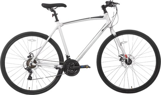 Racefiets – Voor heren en dames – Lichtgewicht aluminium, 14 versnellingen – 71 cm wielen, zilver, maat M, geschikt voor stadswoon-werkverkeer en fitness
