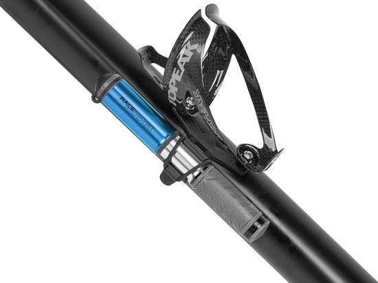 RaceRocket Mini Pomp - Fietspomp Bandenpomp - Banden Vullen - Aluminium Constructie - 10 cm - Blauw