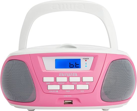 Radio CD Bluetooth MP3 Aiwa BBTU300PK 5W Pink White van Radio