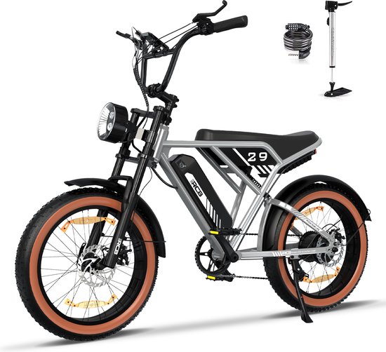 RCB Elektrische Fatbike RK29 | Off-road E-bike met 20*4.0" dikke banden | 48V 13AH verwijderbare lithiumbatterij - Max 70 km bereik | Max 25km/u | 7 versnellingen van Merkloos