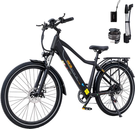 RCB Elektrische Fiets - 250W Motor - 36V 13Ah - Tot 60-90km - 7 Versnellingen - Met App en NFC - Zwart