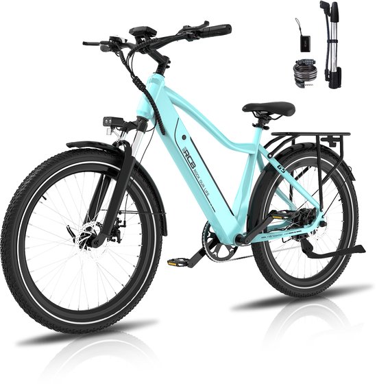 RCB G5 Elektrische Fiets - Lichtgewicht Aluminium Frame - 250W Motor - 36V 13Ah Verwijderbare Batterij - 7 Versnellingen - Met App, NFC & LCD Display - Comfortabel & Roestvrij - Voor Dames en Heren - Actieradius 80km van Merkloos