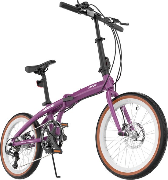 RCB GK4 Opvouwbare 20 inch Fiets voor Tieners – 21 Versnellingen – Licht Aluminium Frame – paars van RCB