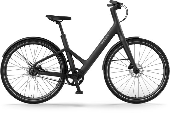 Reany W1 - Elektrische Fiets - Nachtzwart - 28 inch - LG-Accu 360Wh - 250W (35Nm) Mivice Achterwielmotor - Belt Drive - Hydraulische Remmen van Merkloos
