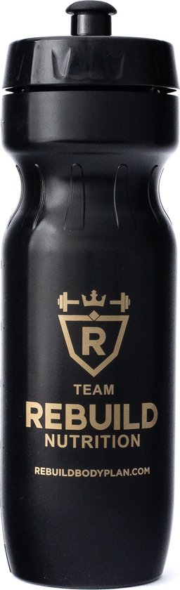 Rebuild Nutrition - Sportbidon - 700 ml - Zwart - Herbruikbare Waterfles voor Sport en Fitness