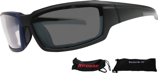 Redbike Milwaukee Motorbril - Donker Glas | Motorbril Heren - Motorhelm Zonnebril Heren - Motor Zonnebrillen Heren - Zwart van Merkloos