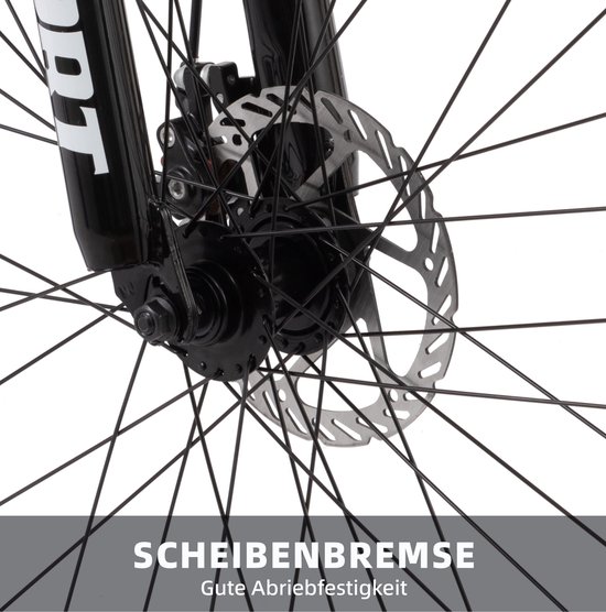 REDOM - Mountainbike - 21 versnellingen - Hardtail met voorvorkvering - Kettingschakeling en schijfrem - Unisex - IJzer - Wit - 26 inch