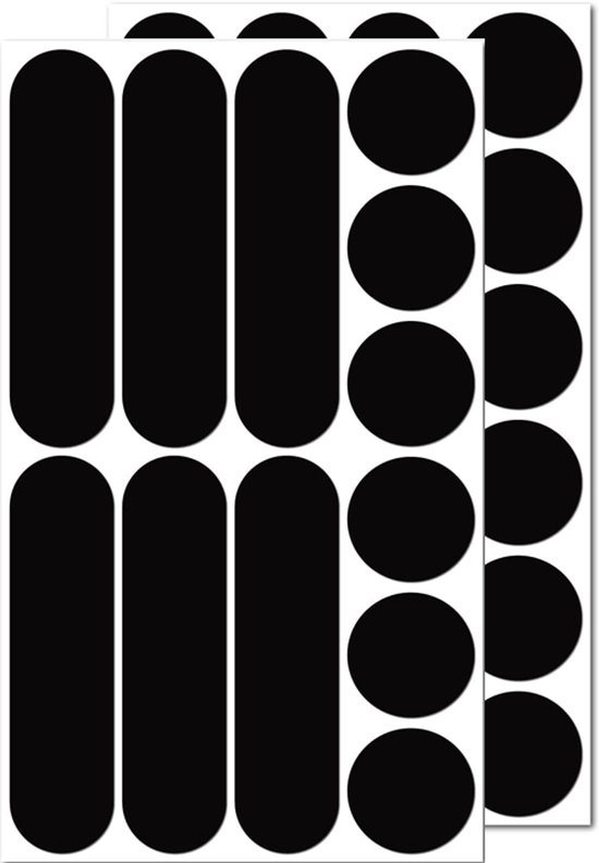 Reflecterende stickers - 2 stuks - Rond + Strip - Reflectie - Fietsreflectoren - Reflecterende Veiligheids stickers - Voor fiets, motor scooter, scooter, alle soorten helmen - Zwart van Merkloos