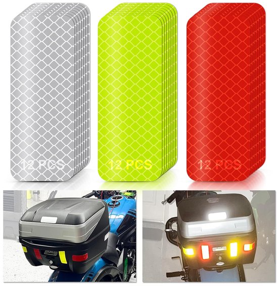 Reflecterende stickers 36 stuks - Hoge zichtbaarheid - Waterdichte strips - Reflecterende tape voor auto, motorfiets, fiets - Bulkveiligheid van Vicloon