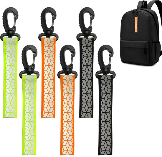 Reflecterende veiligheidsaccessoires - hoge zichtbaarheid - set van 6 - nylon van Merkloos