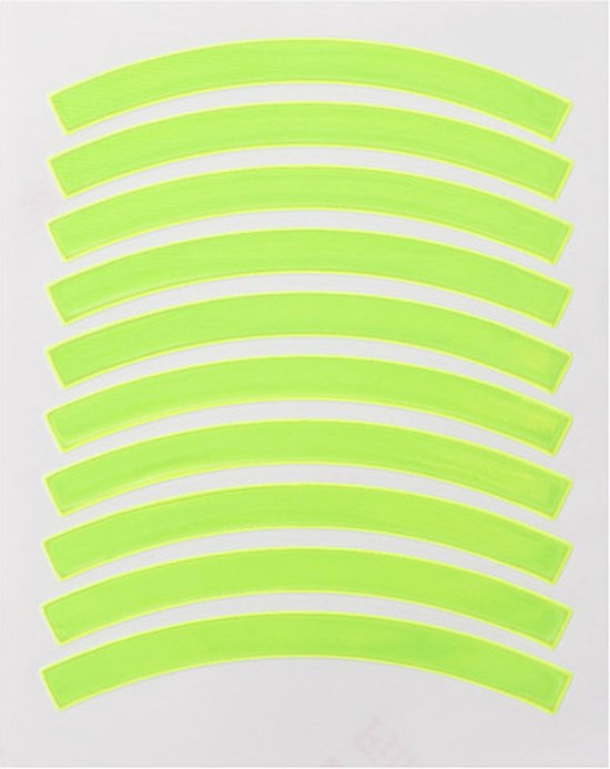 Reflecterende velg sticker - Fietsbanden - set van 10 - Geel van Vel Globo