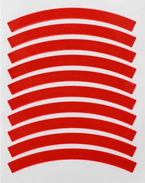 Reflecterende velg sticker - Fietsbanden - set van 10 - Rood van Velinxs