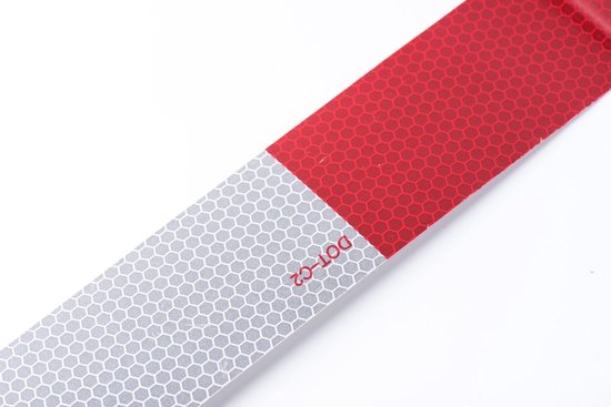 Reflector rood - 5x30cm - rood/wit - stickers voor goede zichtbaarheid in het verkeer - 2 stuks van Reflecto