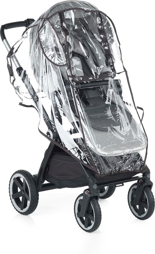 Regenhoes voor wandelwagens en kinderwagens, universeel, transparant, met draagtas, raam in het midden van Julius Zöllner