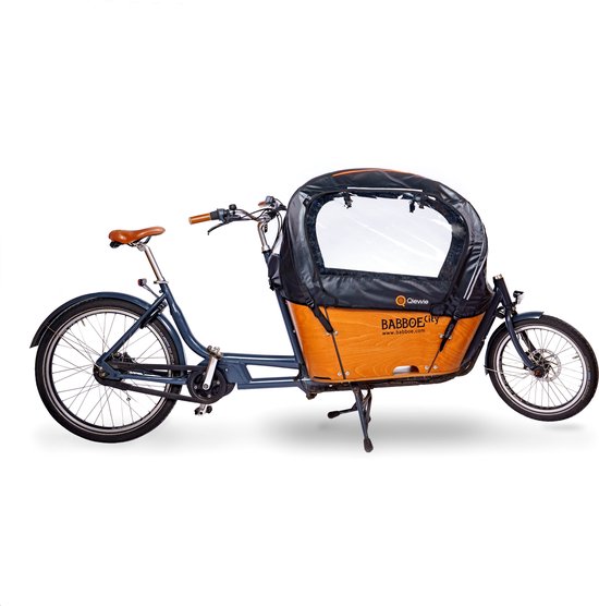 Regentent Luxe Zwart EXCLUSIEF stokkenset - ALLEEN geschikt voor de Babboe City bakfiets - Qiewie van Qiewie