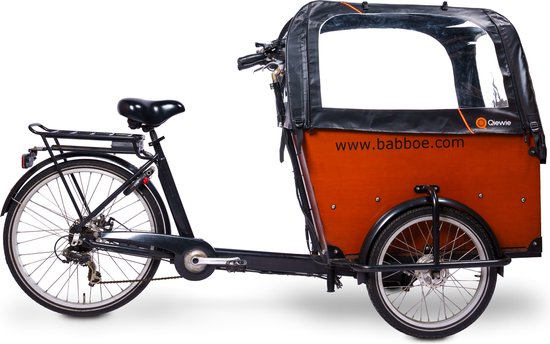 Regentent Luxe Zwart INCLUSIEF Stokkenset - ALLEEN geschikt voor de Babboe Big bakfiets - Qiewie van Qiewie