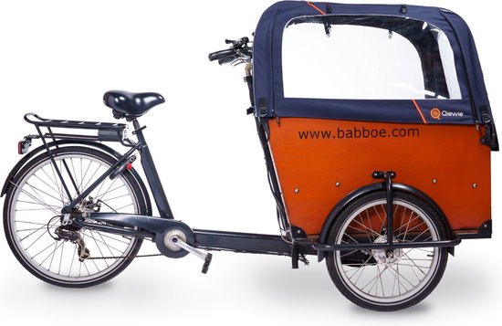 Regentent Superior Blauw INCLUSIEF stokkenset - ALLEEN geschikt voor de Babboe Big bakfiets - Qiewie van Qiewie