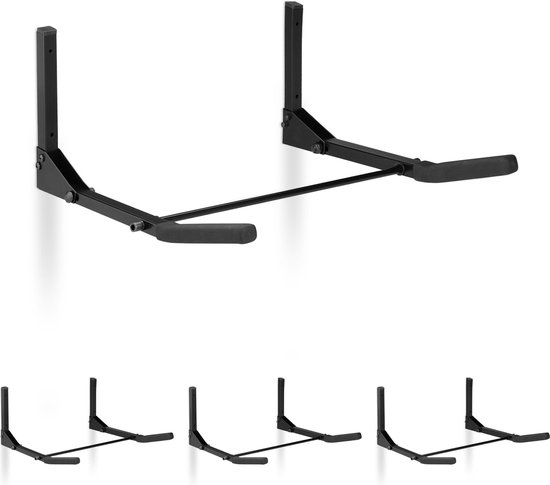 Relaxdays 4 x fietsophangsysteem muur - ophangbeugel voor fiets - klapbaar - tot 30 kg van Relaxdays