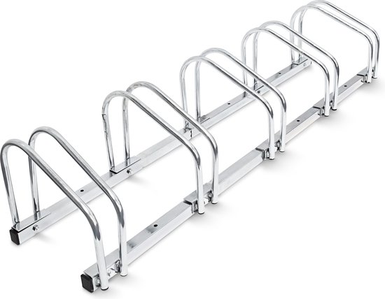 Relaxdays fietsenrek - voor 5 fietsen - bodem- en wandmontage - ca. 26 x 100 x 32 cm van Relaxdays