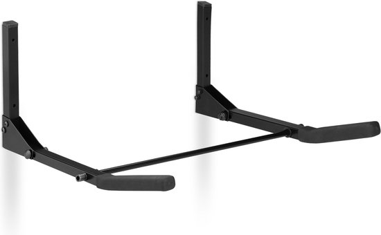 Relaxdays fietsophangsysteem muur - ophangbeugel - inklapbaar - tot 30 kg - 19,5 x 44 x 47 cm - zwart van Relaxdays