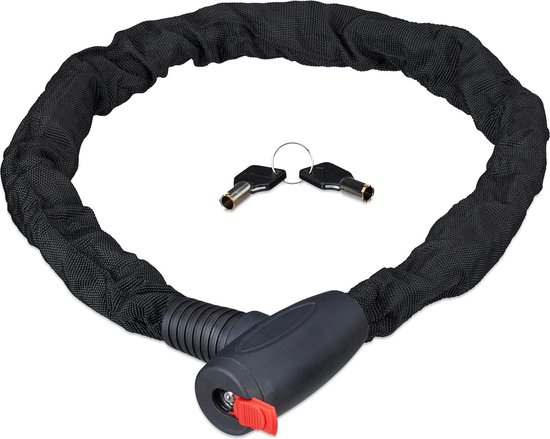 Relaxdays Kettingslot - fietsslot - 100 cm - fietsslot - motorslot - brommerslot - groot van Relaxdays
