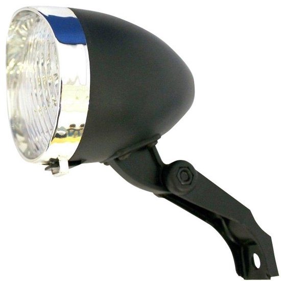 Retro LED Fietslamp Voor - Zwart - Klassiek