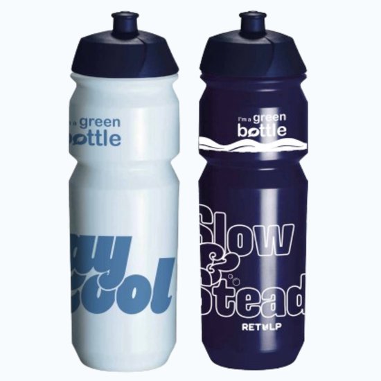 Retulp Bio Bidon Pakket - Bidons - Waterflessen - Sport - Waterfles - Drinkfles - Bidon - 750 ml - 2 stuks - Blauw
