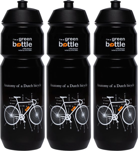 Retulp Bio Bidon pakket Fiets - Bidons - Waterflessen - Sport - Waterfles - Drinkfles - Bidon - 750 ml - 3 stuks