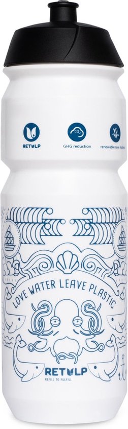 Retulp Bio Bidon - Sport - Waterfles - Drinkfles - Ocean - Suikerriet - 750 ml van Retulp