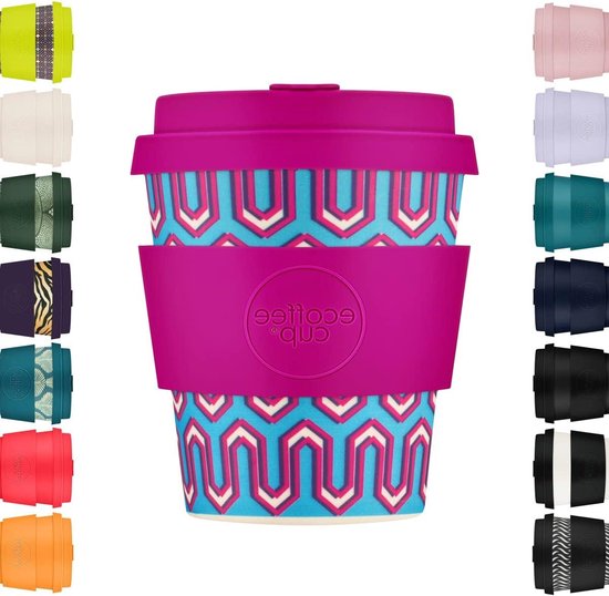 Reusable Eco-friendly Silicone Lid 8oz 240ml Coffee Cup with Sleeve - Melamine-free Biodegradable Dishwasher Microwave Safe Travel Mug - Messages from the Unseen Silicone Foldable Cup van Stojo