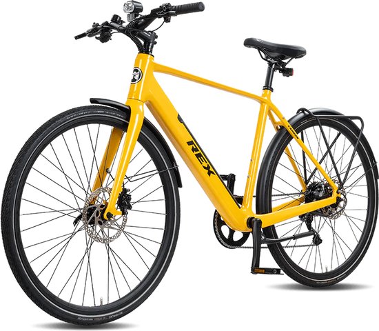 Rex Carbon City Elektrische Fiets - 28 inch elektrische fiets unisex- stadsfiets - Achtermotor 250W - SHIMANO 10 Versnellingen - voor dames en heren van Merkloos