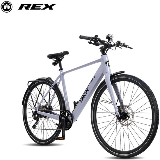 Rex Carbon City Elektrische Fiets - 28 inch elektrische fiets unisex- stadsfiets - Achtermotor 250W - SHIMANO 11 Versnellingen - voor dames en heren van Merkloos